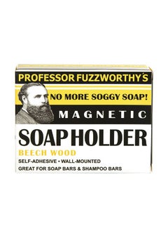 PROFESSOR EDWARD J FUZZWORTHY'S Professor Fuzzworthy Wood Air Dry Magnetic Soap Holder in-Shower Storage for Soaps & Beard Shampoo Bars - No More Soggy Soaps - Wooden Soap Dish Dispenser Bath Kitchen & Shower  - Image 2