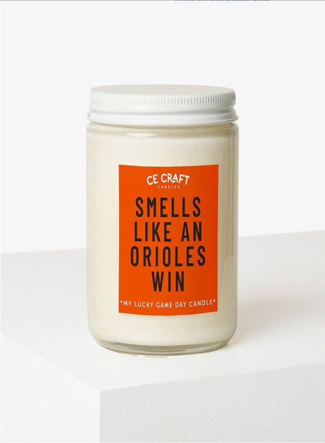 CE Craft - Smells Like an Orioles Win Candle - Funny Birthday Gift for Him - Baseball Themed Gift - Gift for Dad, Her, Orange - Image 2