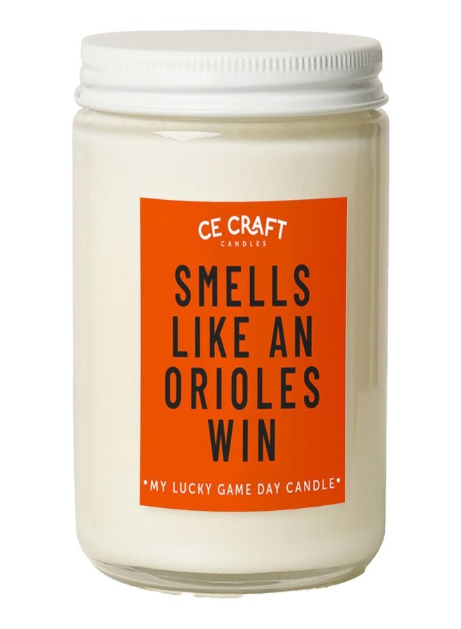CE Craft - Smells Like an Orioles Win Candle - Funny Birthday Gift for Him - Baseball Themed Gift - Gift for Dad, Her, Orange - Image 1