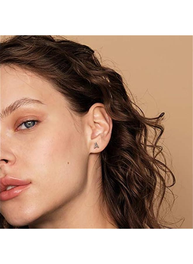 PAVOI 14K Gold Plated Sterling Silver Alphabet Letter Earrings | Personalized Initial Earrings - Image 3