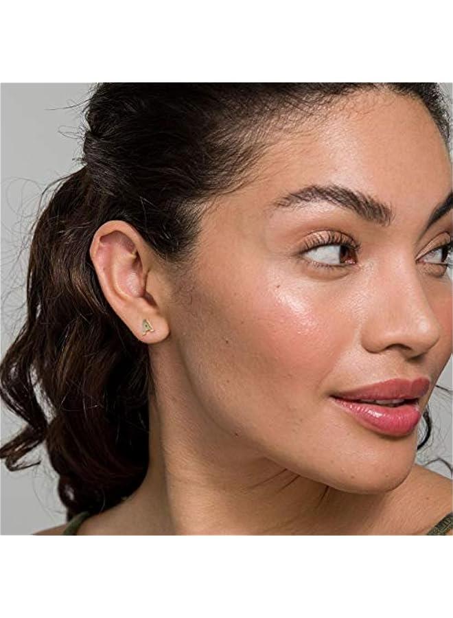 PAVOI 14K Gold Plated Sterling Silver Alphabet Letter Earrings | Personalized Initial Earrings - Image 4