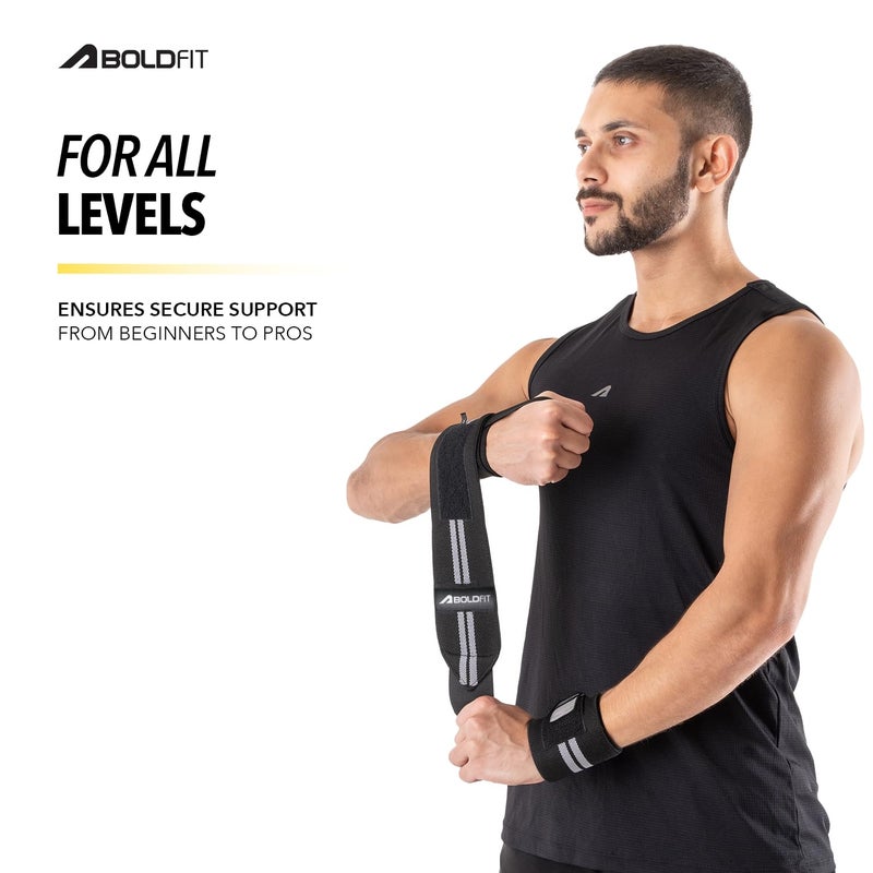 BOLDFIT Wrist Band for Gym Workout Wrist Support for Gym Straps for Men Hand Band Strap for Man Accessories for Men Workout Wrists Supporter wrap for Man Workouts Accessories for Women Hand Wraps - Image 5