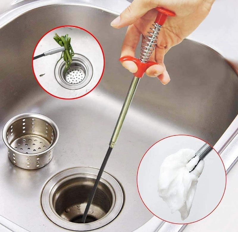 SBA PRIME SBAPRIME Flexi Cleaner Stick 23 Inch Spring Pipe Tools Cleaner Sticks Cleaning Tools Household for Kitchen Sink - Image 2
