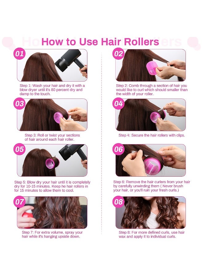 Rozino Hair Curling Rollers Set with 18 Curlers and 10 Clips for Hairstyling - Image 4