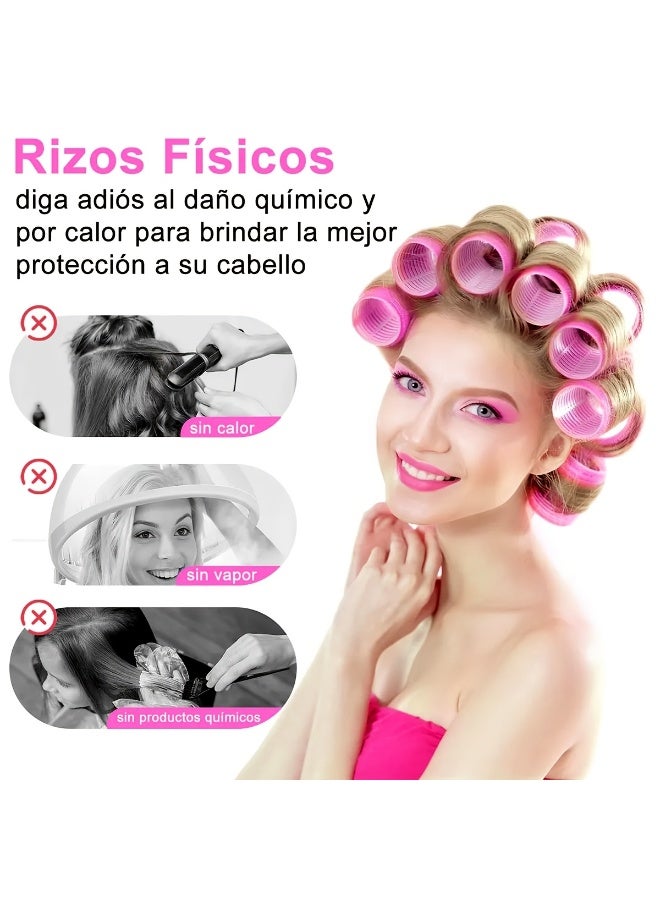 Rozino Hair Curling Rollers Set with 18 Curlers and 10 Clips for Hairstyling - Image 2