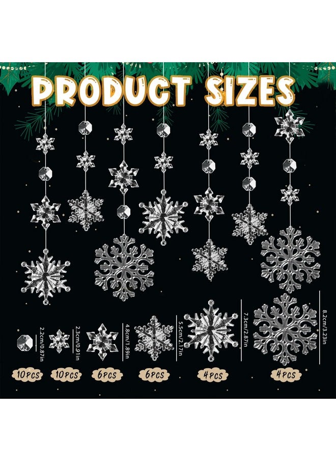 40Pcs Christmas Tree Decorations Christmas Snowflake Ornaments, Clear Acrylic Crystal Snowflakes Christmas Hanging Ornaments with Beads for Christmas Tree Winter Xmas Holiday Party Supplies Indoor - pzsku/Z23AB4E7E660DD06D4B44Z/45/_/1740982873/10d7d6fb-1c1a-4df2-ad1a-4084323f925b