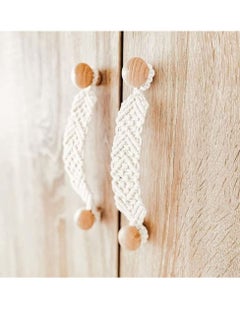 SYOSI 2 Pack Rope Knobs Door Handle Rope Knot Cabinet Drawer Cupboard Furniture Door Wooden Pulls Handles Drawer Pulls for Kitchen Cabinet Wardrobe Cupboard Cabinet knobs Dresser knobs  - Image 1