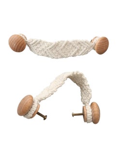 SYOSI 2 Pack Rope Knobs Door Handle Rope Knot Cabinet Drawer Cupboard Furniture Door Wooden Pulls Handles Drawer Pulls for Kitchen Cabinet Wardrobe Cupboard Cabinet knobs Dresser knobs  - Image 2
