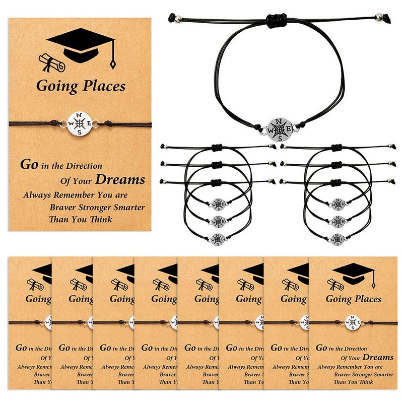BENBIYO 16PCS graduation Bracelet Set 2024 Adjustable Compass College High School Graduation Gifts for Classmates - Image 1