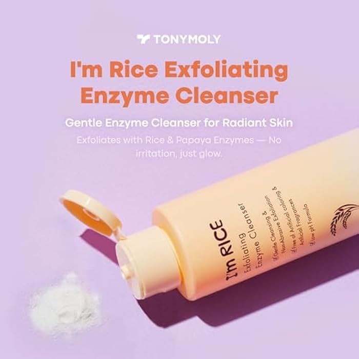 TONYMOLY I’m Rice Exfoliating Enzyme Cleanser – Rice Powder Face Wash & Papaya Enzyme Scrub, Gentle AHA Brightening Mask for Smooth Radiant Skin, 50g - Image 3