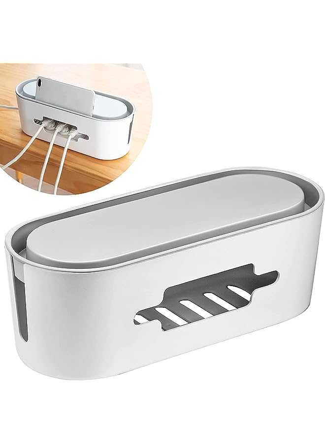 PROMASS Management Box, Wire Organizer Floor Cable Organizer Box, Cord Organizer to Hide Conceal Power Strips and Electrical Cords from TV Computers Desk, Hide Wires to Keep Tidy for Home Office - Image 1