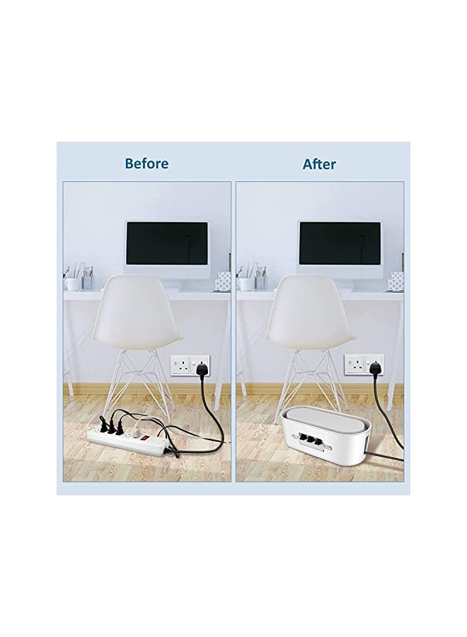 PROMASS Management Box, Wire Organizer Floor Cable Organizer Box, Cord Organizer to Hide Conceal Power Strips and Electrical Cords from TV Computers Desk, Hide Wires to Keep Tidy for Home Office - Image 2
