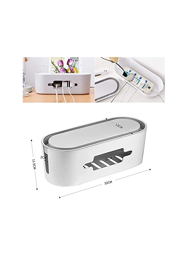 PROMASS Management Box, Wire Organizer Floor Cable Organizer Box, Cord Organizer to Hide Conceal Power Strips and Electrical Cords from TV Computers Desk, Hide Wires to Keep Tidy for Home Office - Image 4