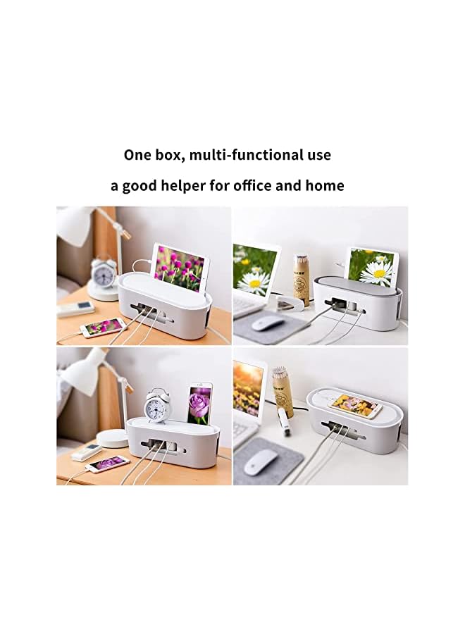 PROMASS Management Box, Wire Organizer Floor Cable Organizer Box, Cord Organizer to Hide Conceal Power Strips and Electrical Cords from TV Computers Desk, Hide Wires to Keep Tidy for Home Office - Image 3