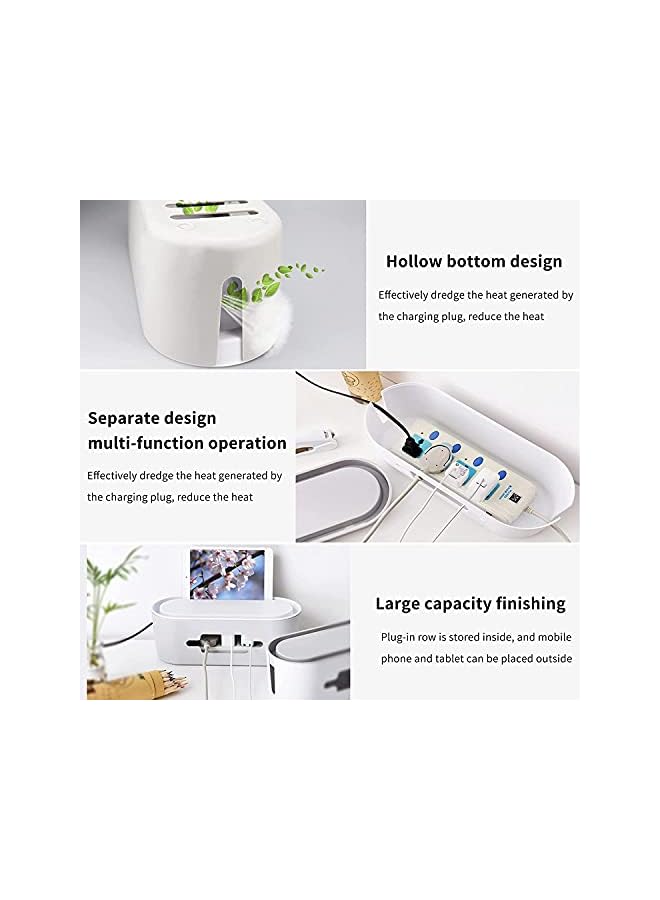 PROMASS Management Box, Wire Organizer Floor Cable Organizer Box, Cord Organizer to Hide Conceal Power Strips and Electrical Cords from TV Computers Desk, Hide Wires to Keep Tidy for Home Office - Image 5