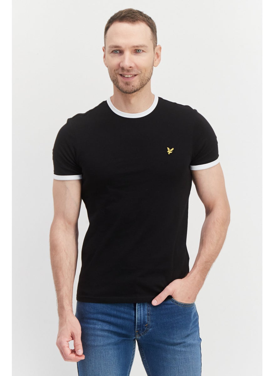 Men Crew Neck Short Sleeves Embroidered T-Shirt, Black - pzsku/Z23AB7090A8C8F233ADE8Z/45/_/1727187730/321a105a-a381-4fb8-ac47-7c610326f4ae