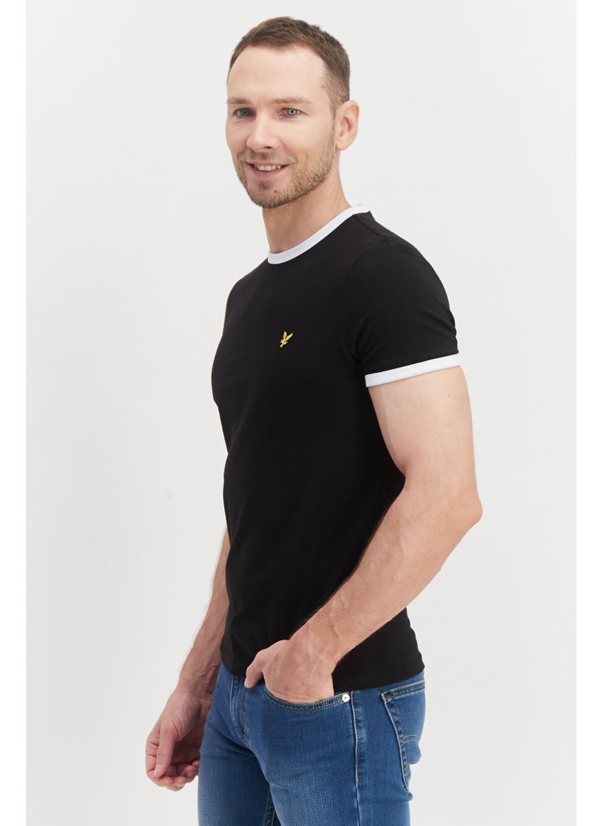 Men Crew Neck Short Sleeves Embroidered T-Shirt, Black - pzsku/Z23AB7090A8C8F233ADE8Z/45/_/1727187759/47e926b1-1a07-4c96-b9c2-57a6d5aaf430