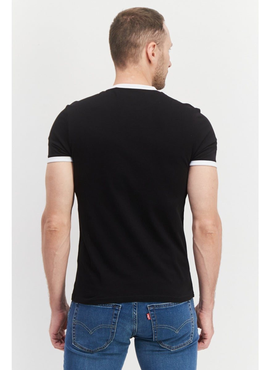 Men Crew Neck Short Sleeves Embroidered T-Shirt, Black - pzsku/Z23AB7090A8C8F233ADE8Z/45/_/1727187859/ae1f20f2-5be9-4c11-95a6-4478169a0aec