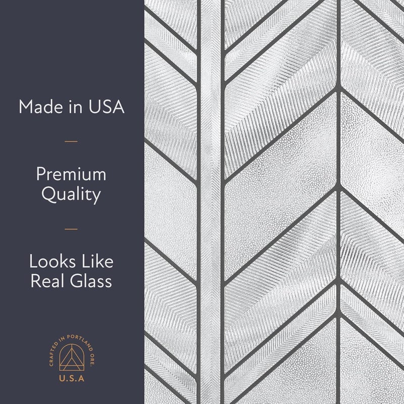 Artscape Chevron 24 x 36 Inch Window Film, Made in USA – Provides Privacy, Non-Adhesive, Textured Leaded Glass Pattern, UV Protection, Easy to Apply and Removable - Image 5