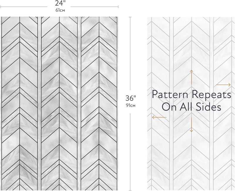 Artscape Chevron 24 x 36 Inch Window Film, Made in USA – Provides Privacy, Non-Adhesive, Textured Leaded Glass Pattern, UV Protection, Easy to Apply and Removable - Image 3