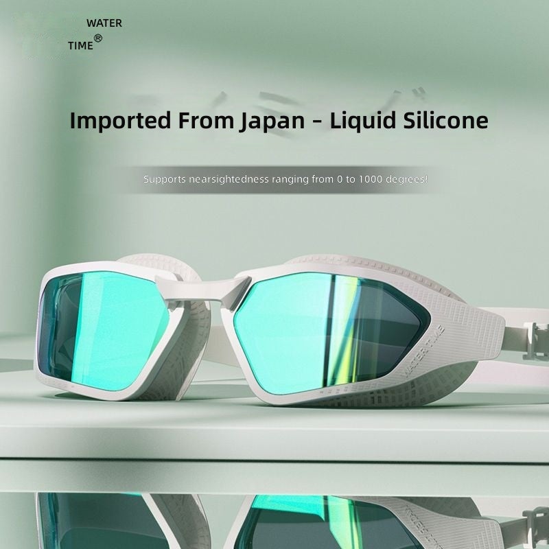 WaterTime Waterproof Anti-Fog HD Swimming Goggles with Myopia Correction, Large Frame, Unisex - Image 4