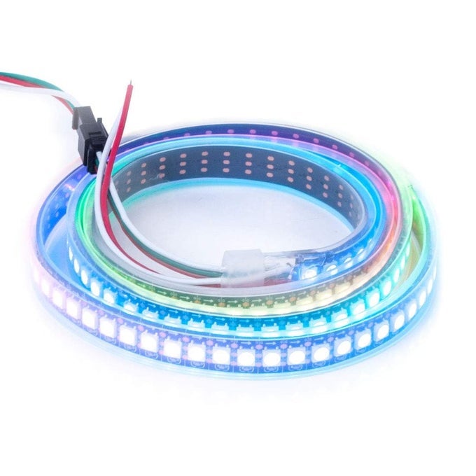 WS2812B IC RGB 5050SMD PURE GOLD INDIVIDUAL ADDRESSABLE LED STRIP 328FT 144LED 144PIXELM FLEXIBLE FULL COLOR IP67 DC5V FOR DIY CHASING COLOR PROJECTNO ADAPTER OR CONTROLLER