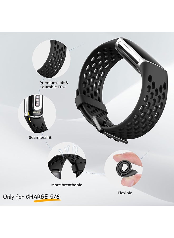 O Ozone (Pack of 3) Silicone Band For Fitbit Charge 6 Bands/Fitbit Charge 5 Bands| Soft Silicone Adjustable  Sport Replacement Wristbands Strap- Multicolor - Image 4