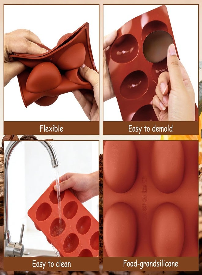 Morofme 2pcs Easter Egg Silicone Molds 8 Cavity Eggs Pan Baking Egg Chocolate Molds Easter Candy Mold Eggs Shape Jello Mold for DIY Craftwork Soap Wax Dessert Cookie Pudding Ice Cube - Image 5