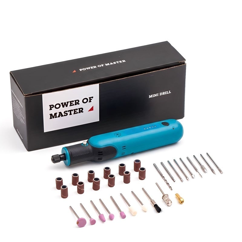 Cordless Rotary Tool Kit 32-Piece All-In-One - 5-Speed Precision Powerful Motor USB-C Rechargeable Mini Power Rotary Tool for DIY Projects Crafts Wood Metal Glass Stone Resin - Image 1