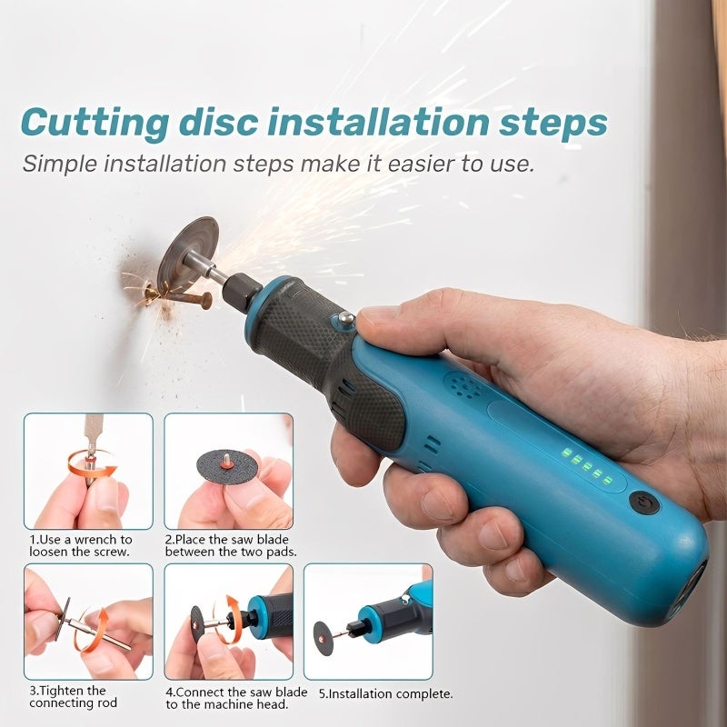 Cordless Rotary Tool Kit 32-Piece All-In-One - 5-Speed Precision Powerful Motor USB-C Rechargeable Mini Power Rotary Tool for DIY Projects Crafts Wood Metal Glass Stone Resin - Image 4