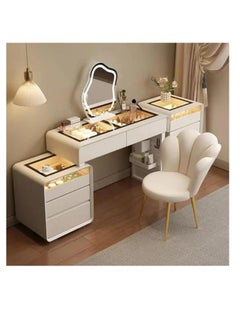 COOLBABY Modern Vanity Table Set with LED Mirror and Chair Stylish Bedroom Dressing Table - pzsku/Z23ABB06496C32EEB371EZ/45/_/1735052112/45c8625e-3d13-4c41-aefa-049fed64788b