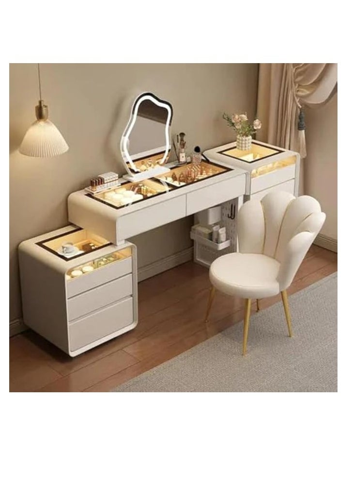 Cool Baby COOLBABY Modern Vanity Table Set with LED Mirror and Chair Stylish Bedroom Dressing Table  - Image 1
