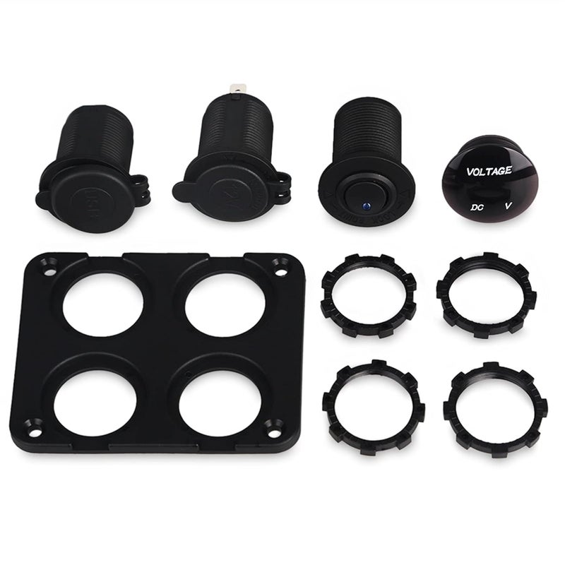 Wivplex 4 Hole Panel Dual USB Charger with Voltmeter - Image 3