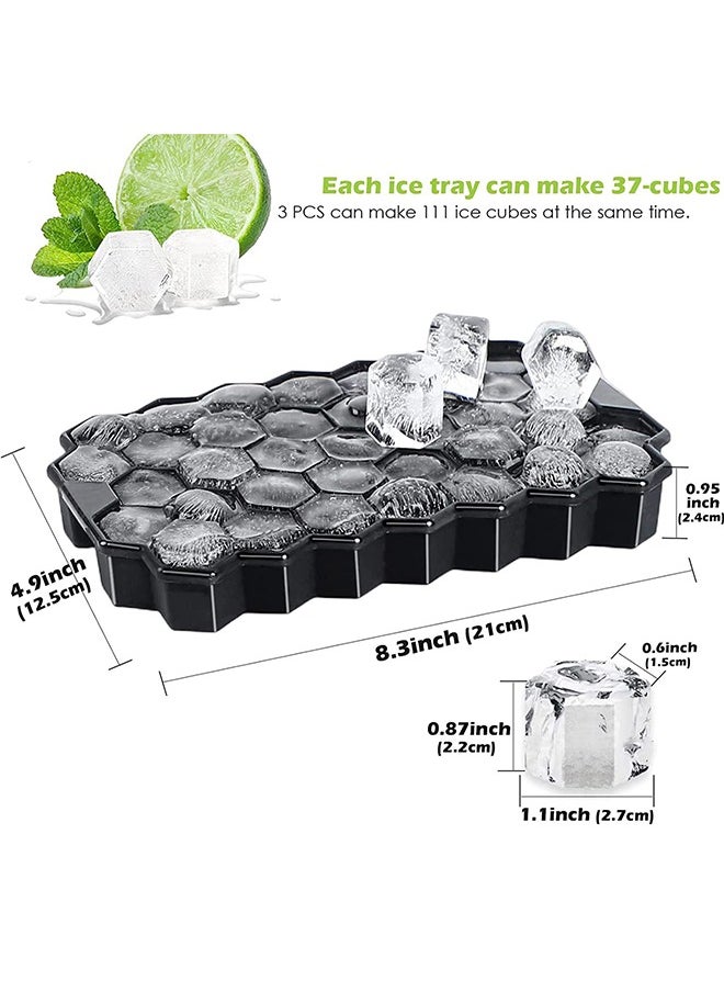 Generic - 2 Pcs Ice Cube Trays, Silicone Small Ice Cube Trays with Removable Lid,  Easy-Release & Flexible Hexagonal 37-Ice Cube Molds. - Image 1