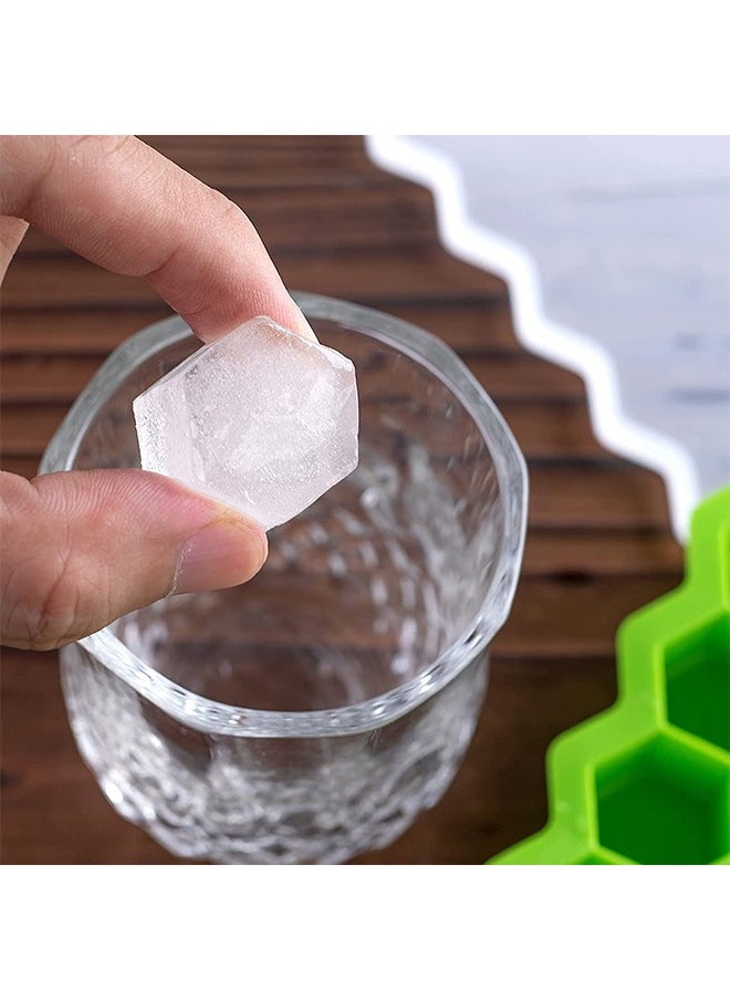 Generic - 2 Pcs Ice Cube Trays, Silicone Small Ice Cube Trays with Removable Lid,  Easy-Release & Flexible Hexagonal 37-Ice Cube Molds. - Image 1