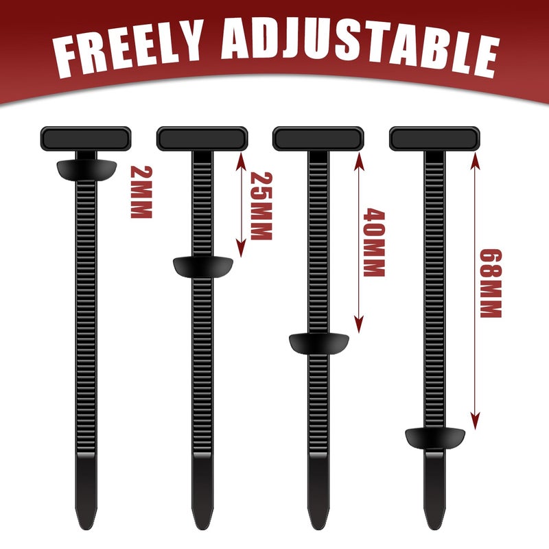 BWEALT 200 Pack Nylon Universal Cable Tie Buckle Zip Tie, Heavy Duty Self-Locking Push Pin with Button Fixion Tools, UV Resistant Plastic Rivet Fasteners for Car Auto Repair (Fender, Bumper, Trunk Liner) - Image 4