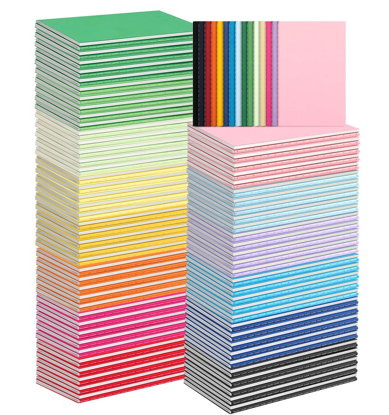 ALKALO 150 Pack Mini Pocket Colorful Lined Notebook Bulk, Journals Bulk, Small Notebooks 3.5x5.5, 30 Sheets/60 Pages, Mini Notebooks for Traveler, Students, School Supplies(Lined-150 pack, 15 Colors) - Image 1