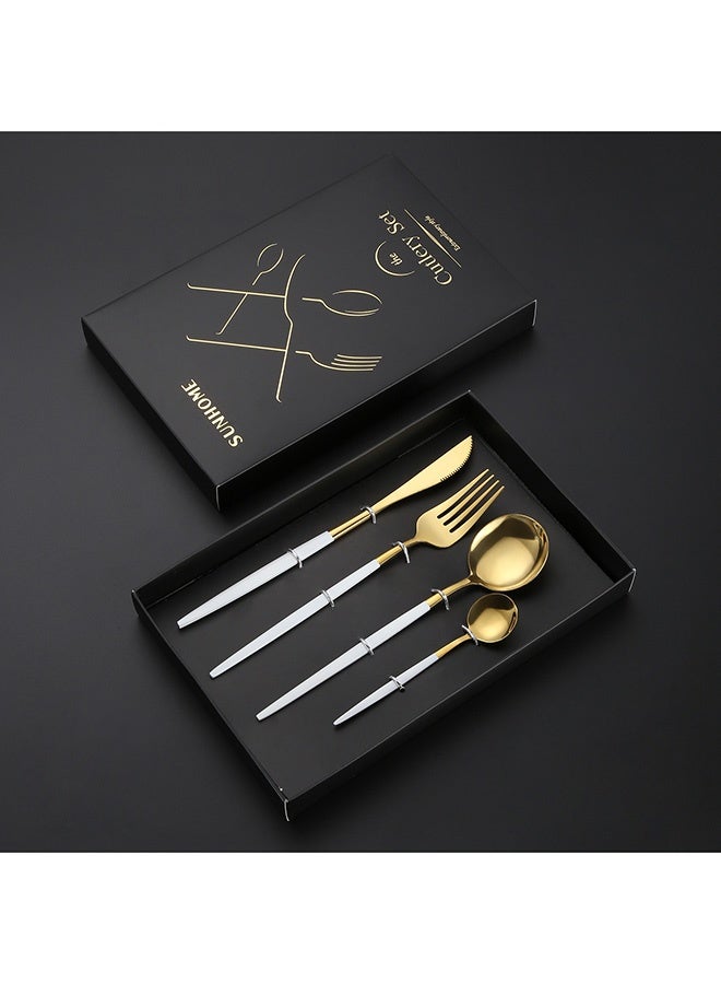 4-Piece Stainless Steel Dinnerware Fork,Spoon And Knife Cutlery Set - Image 2