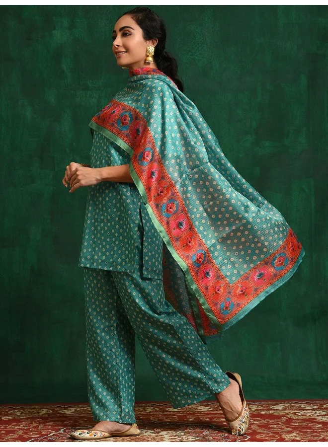 AKS  Green bandhani Print Kurta With palazzo for Women | Best Price UAE