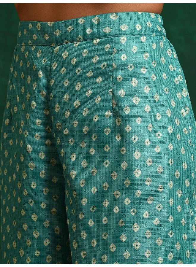 AKS Green bandhani Print Kurta With palazzo - Image 2