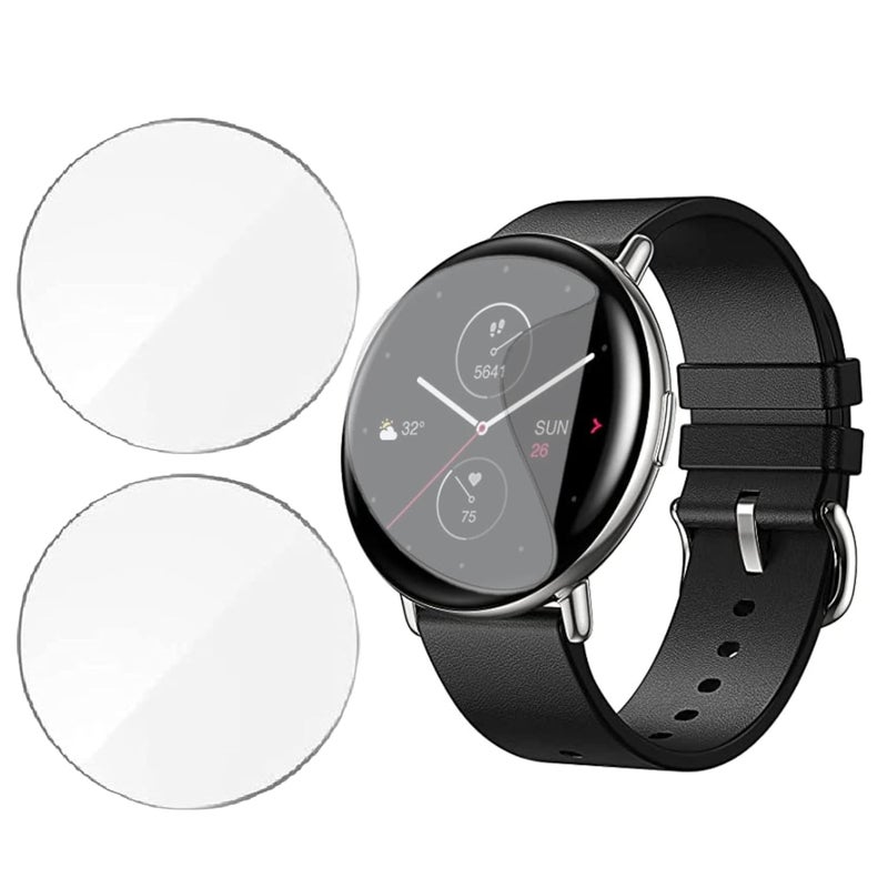 HELLOSCREEN حماية شاشة 9H مرنة TPU لحماية AMAZFIT ZEPP E [1.28 بوصة] ساعة ذكية (عبوتان) - فيلم هيدروجيل TPU غير قابل للكسر [ليس زجاج مقسى] - Image 1