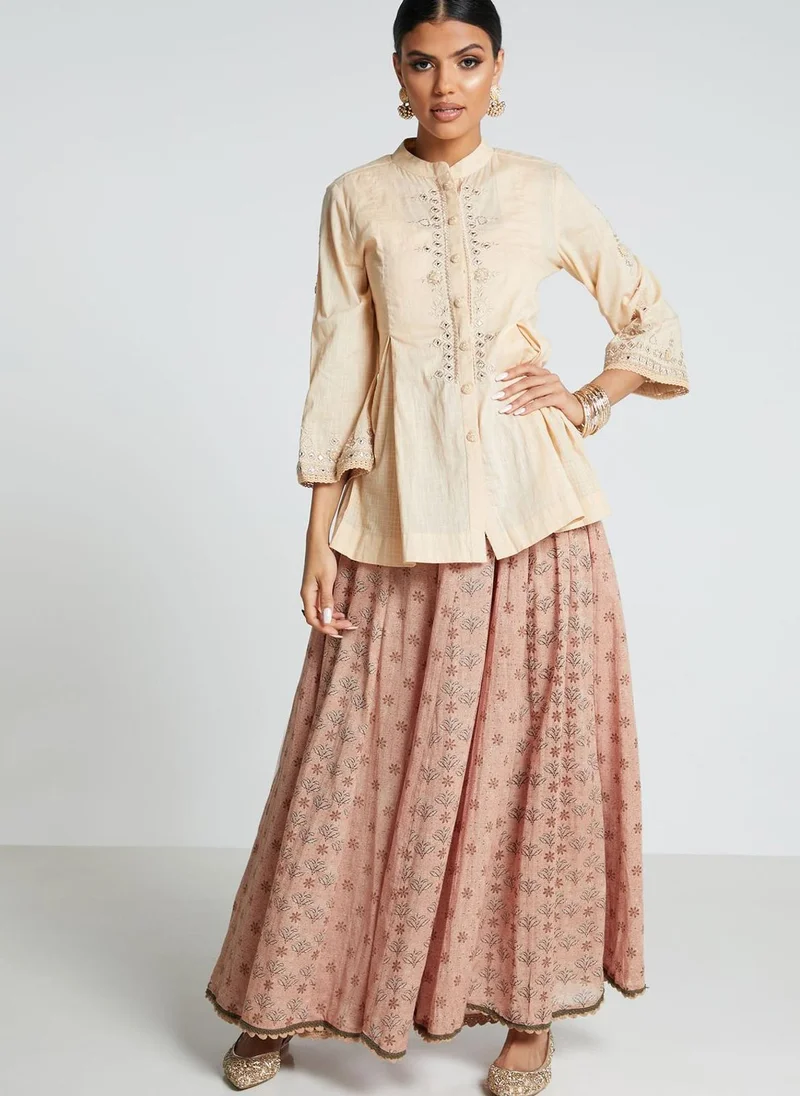 RITU KUMAR Embroidery Detail Wide Sleeve Kurti