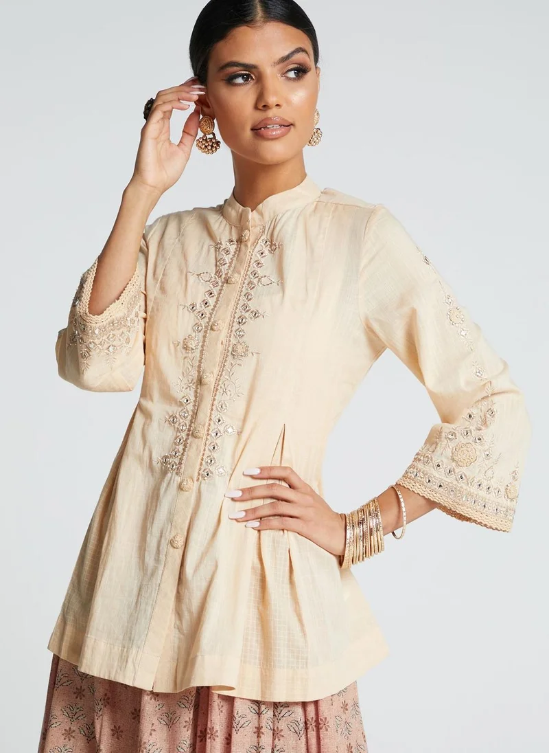 RITU KUMAR Embroidery Detail Wide Sleeve Kurti