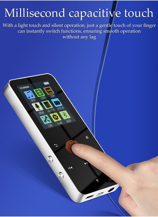 DUNISO MP3 Player With Bluetooth，Full Touch Screen Music Player，Multifunctional Lossless Sound Music Player，With Hifi Speaker And Fm Radio，Equipped With Headphones And Data Cable，Ideal For Sports And Travel，4GB  - Image 3
