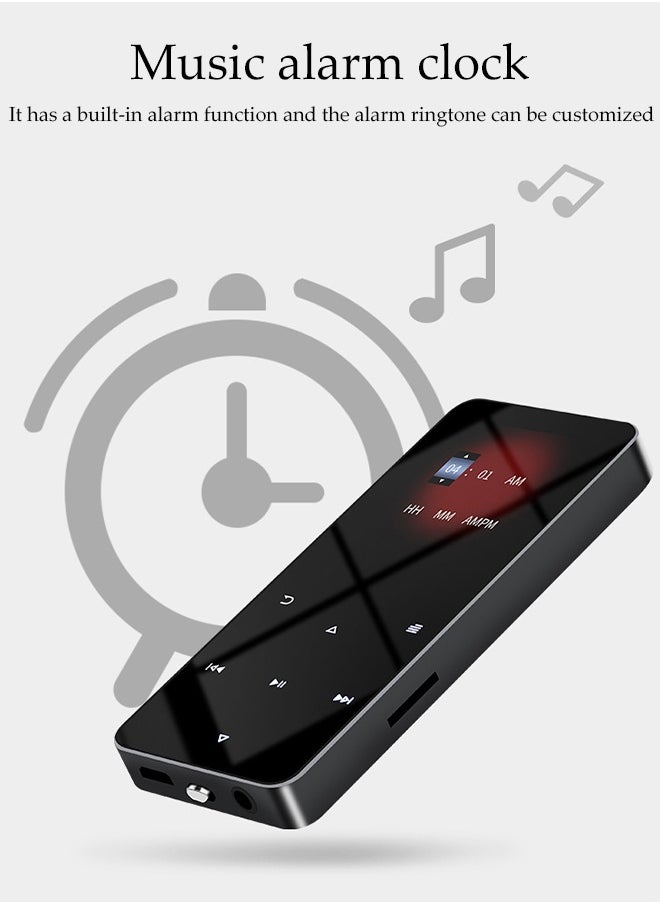 MP3 Player With Bluetooth，Full Touch Screen Music Player，Multifunctional Lossless Sound Music Player，With Hifi Speaker And Fm Radio，Equipped With Headphones And Data Cable，Ideal For Sports And Travel，4GB