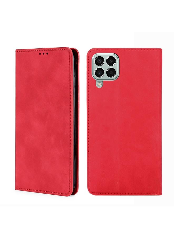 S-TOP Case For Samsung Galaxy M33 5G Skin Feel Magnetic Horizontal Flip Leather Phone Case - Image 1
