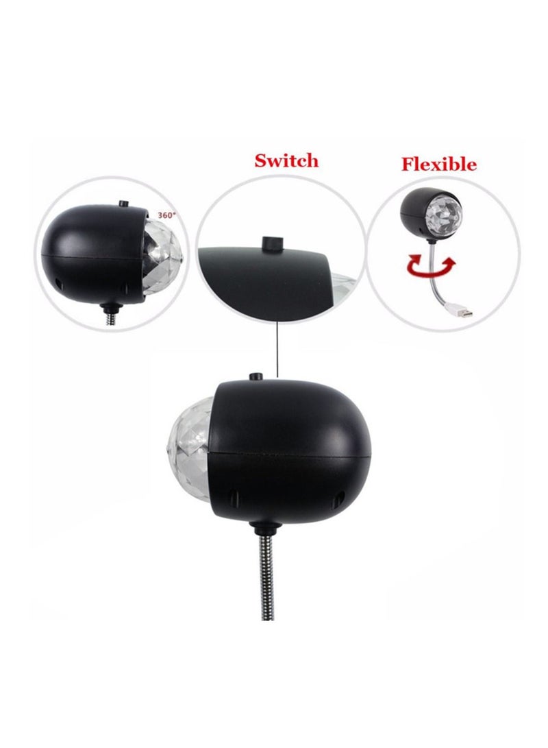 USB Night Light Portable Mini Magic Ball Rotating Colorful LED Stage Light for Party Bending Freely Portable Auto Roof Lights Decoration for Car/Ceiling/Bedroom/Party  - Image 3