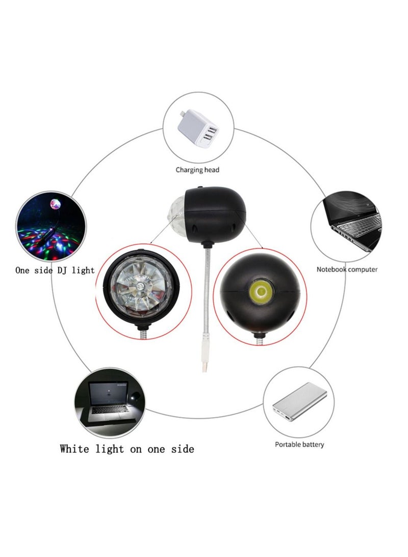 USB Night Light Portable Mini Magic Ball Rotating Colorful LED Stage Light for Party Bending Freely Portable Auto Roof Lights Decoration for Car/Ceiling/Bedroom/Party  - Image 4
