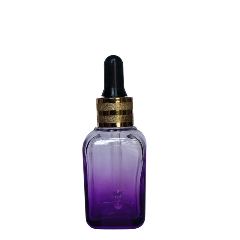 Devinez Multipurpose Premium Purple Gradient Square Glass Bottle, 30 ml with Golden Black Glass Dropper (Pack of 6), for Serum, Essential Oils, Blends, Skin Care, Travel, Toners, Cosmetic & DIY - Image 5