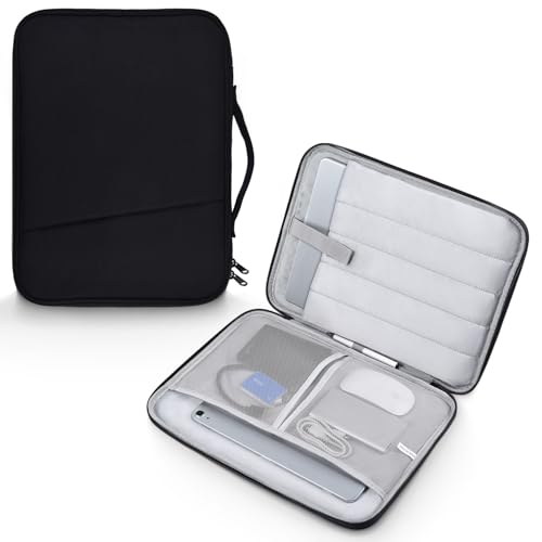 CASEDAO 13 Inch Laptop Carrying Sleeve for 2026 2025 Apple MacBook Air 13 Inch Laptop with M5 M4 chip A3449 A3240, MacBook Air 13.6" M3 A3113 2024 / M2 A2681 Protective Bag Case with Handle Pocket - Black - Image 1